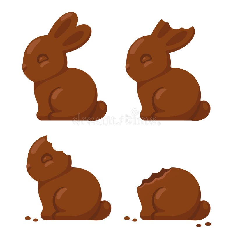 可爱的巧克力兔子被吃掉