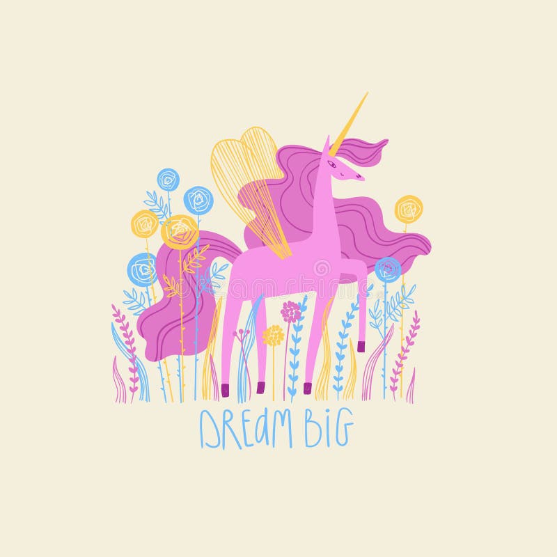 可爱的独角兽插图 库存例证