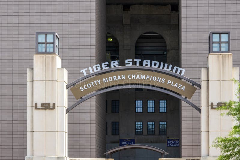 Scotty Moran Champions Plaza at Tiger Stadium on the Campus of Louisiana State University in Baton Rouge Louisiana USA. Scotty Moran Champions Plaza at Tiger Stadium on the Campus of Louisiana State University in Baton Rouge Louisiana USA