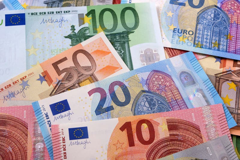 Various different Euros currency background. Various different Euros currency background