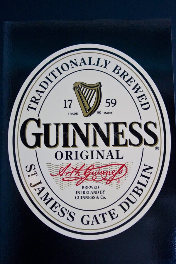 Logo of the famous Irish brewery Guinness in Dublin Ireland. Logo of the famous Irish brewery Guinness in Dublin Ireland