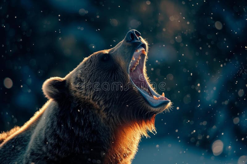 Intimidating Bear roaring. Danger winter brown. Generate Ai AI generated. Intimidating Bear roaring. Danger winter brown. Generate Ai AI generated