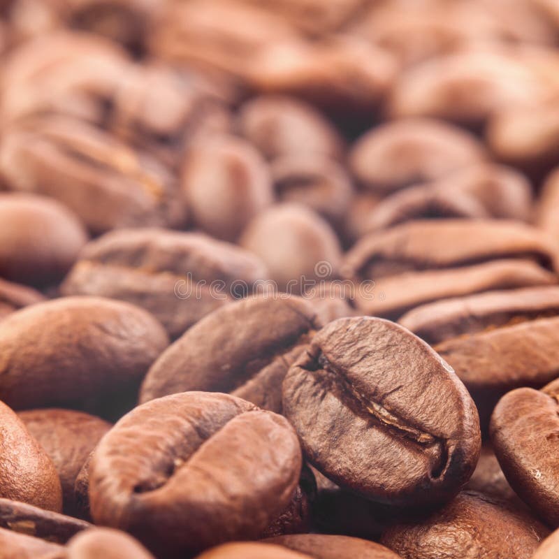 咖啡豆特写镜头与焦点的在一个 图库摄影