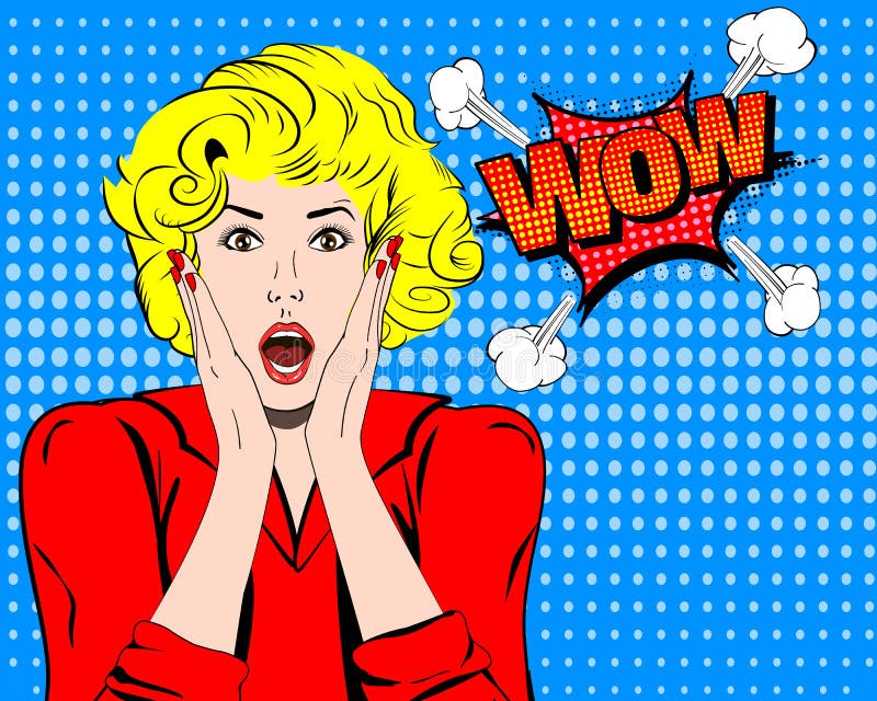 哇 Wow面孔 Wow表示 有开放嘴传染媒介的惊奇的妇女 流行艺术好奇女子 Wow情感 可笑的Wow 库存例证 哇 Wow面孔 Wow表示 有开放嘴传染媒介的惊奇的妇女 流行艺术好奇女子 Wow情感 可笑的Wow 库存例证