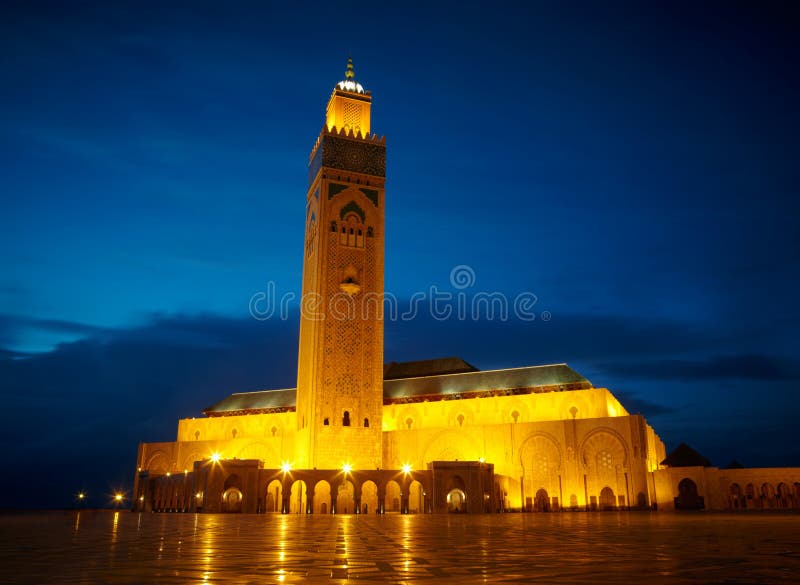 哈桑二世清真寺在卡萨布兰卡，摩洛哥非洲