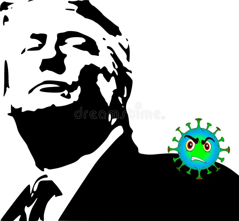 An illustration 3D of Donald Trump against the Coronavirus epidemic. An illustration 3D of Donald Trump against the Coronavirus epidemic