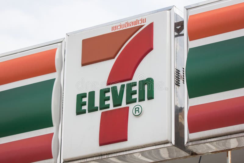 Chiangmai, Thailand - September 23 2019: Logo of 7-11 store. Location on rural road about 6 km from chiangmai city. Chiangmai, Thailand. Chiangmai, Thailand - September 23 2019: Logo of 7-11 store. Location on rural road about 6 km from chiangmai city. Chiangmai, Thailand