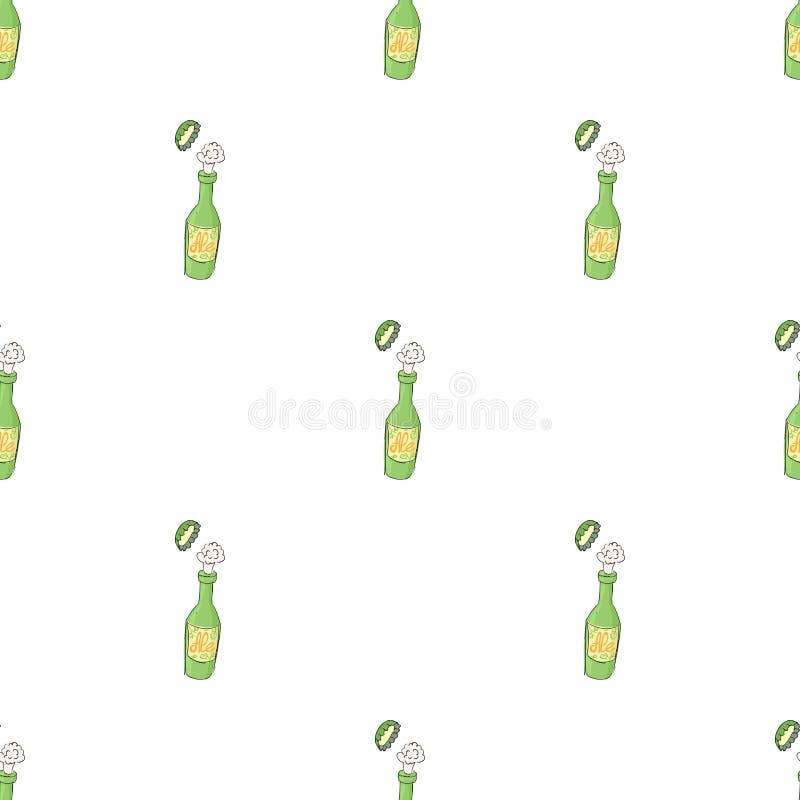 啤酒瓶型无缝矢量图 皇族释放例证