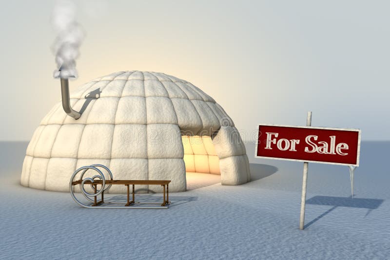 3D-Rendering of a igloo for sale. 3D-Rendering of a igloo for sale