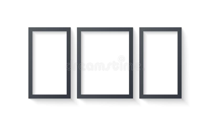 Wall picture frame templates isolated on white background. Interior design. Blank photo frames with shadow and borders and shadow vector illustration. Empty frame for photo or image picture in museum. Wall picture frame templates isolated on white background. Interior design. Blank photo frames with shadow and borders and shadow vector illustration. Empty frame for photo or image picture in museum