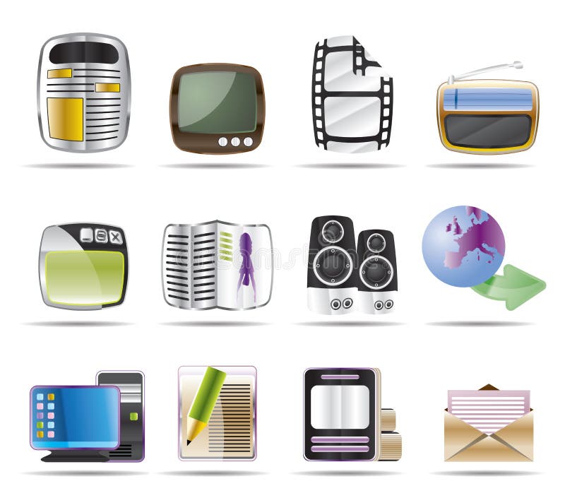 Media and information icons - Vector Icon Set. Media and information icons - Vector Icon Set