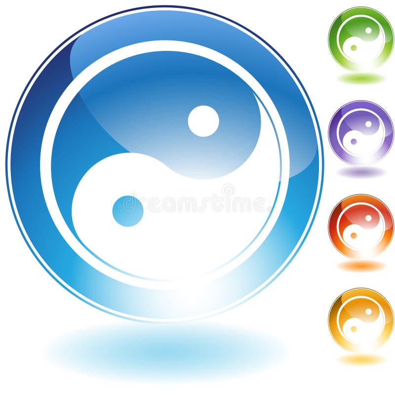 3D Yin Yang Icon in multiple colors. 3D Yin Yang Icon in multiple colors.