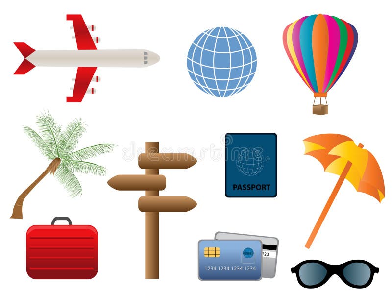 Travel, tourism and transportation objects. Travel, tourism and transportation objects