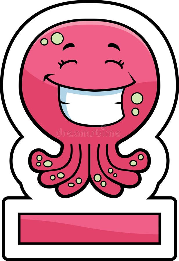 A cartoon smiling octopus graphic. A cartoon smiling octopus graphic.