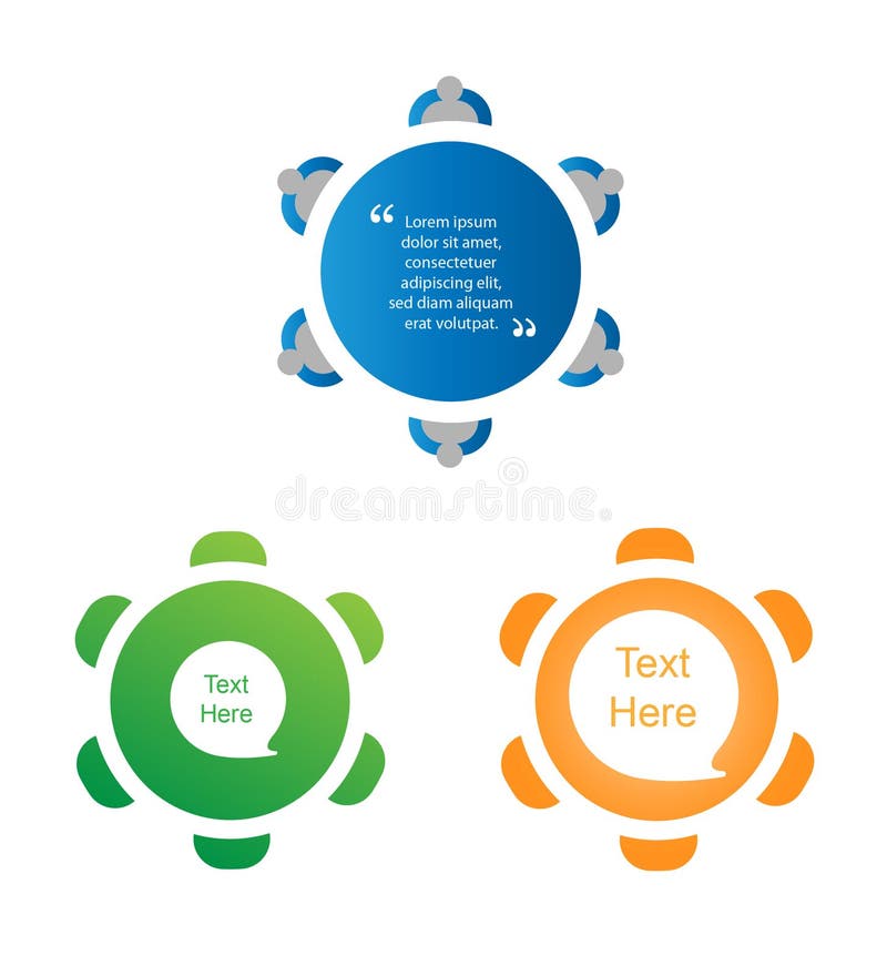 Illustration of round table icons set. Illustration of round table icons set.