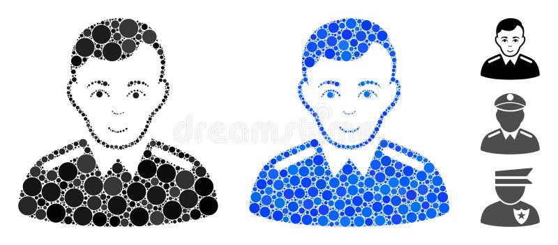 圆的军官组成图标 向量例证