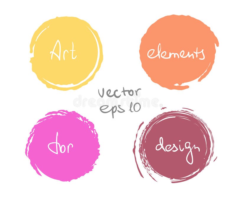 Circle paint drop set for design - four elements pastel color. Circle paint drop set for design - four elements pastel color.