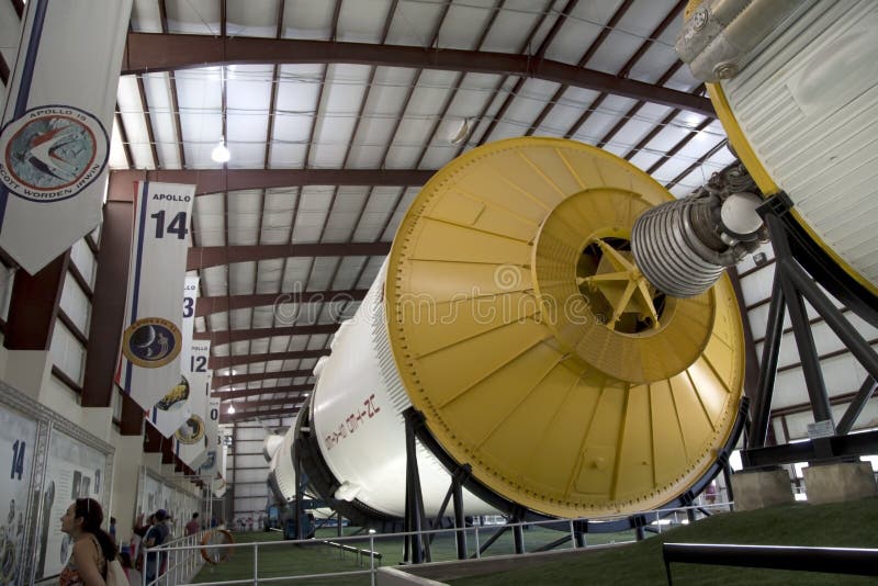 Saturn V moon rocket in Houston space center interior, TX USA. Saturn V moon rocket in Houston space center interior, TX USA.