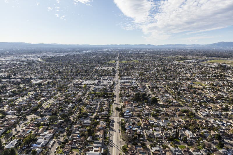 Aerial view of suburban sprawl in the San Fernando Valley portion of Los Angeles, California. Aerial view of suburban sprawl in the San Fernando Valley portion of Los Angeles, California.