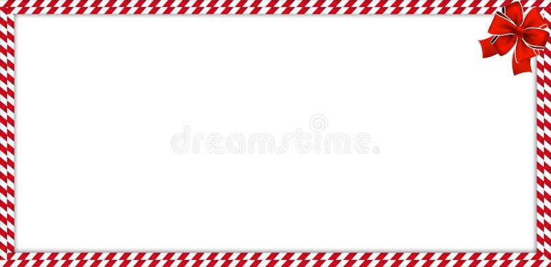 圣诞节、新年长方形棒棒糖边界与棒棒糖样式和欢乐丝带 皇族释放例证