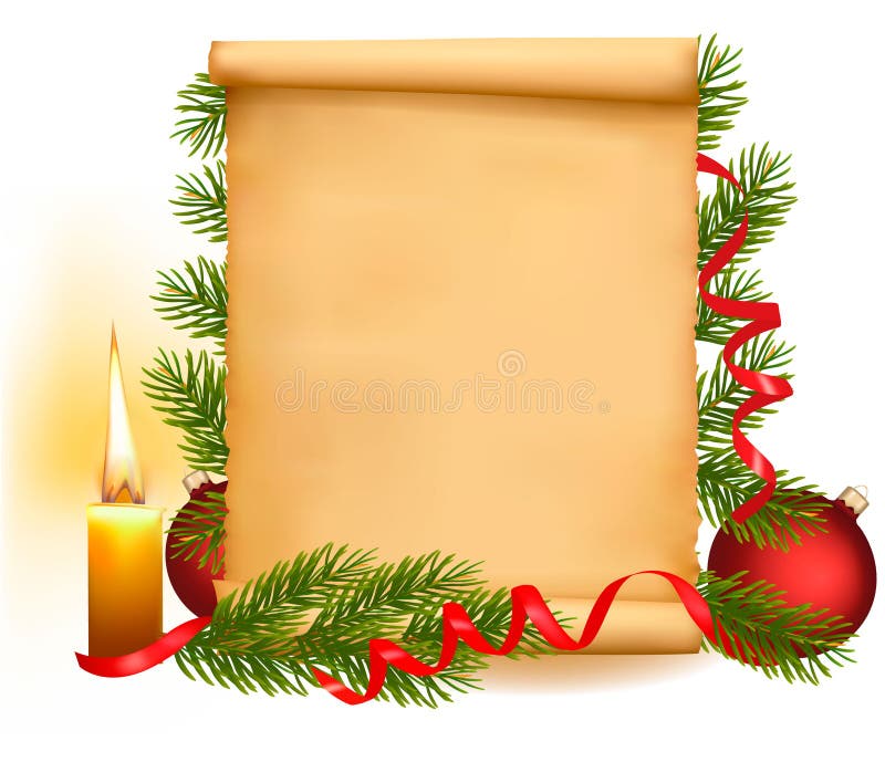 Christmas decorations on the old paper. Vector. Christmas decorations on the old paper. Vector.