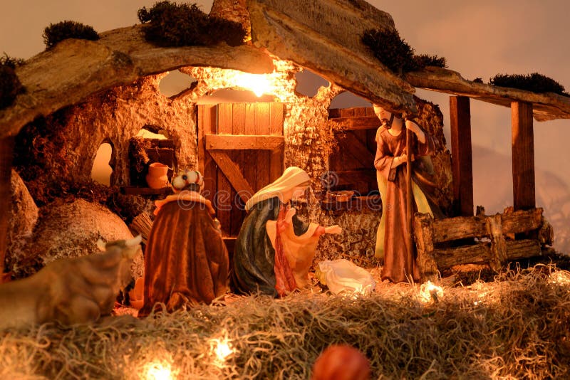 Detail of the Christmas Nativity Scene and Jesus birth. Detail of the Christmas Nativity Scene and Jesus birth.