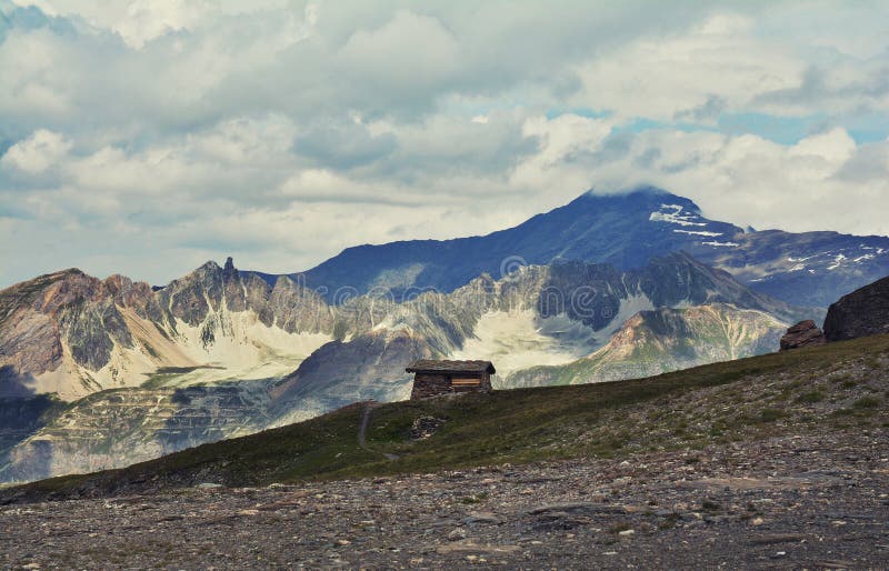 Beautiful landscape at 2,764 m , Col de l`Iseran mountain pass who connects Italy to France. Beautiful landscape at 2,764 m , Col de l`Iseran mountain pass who connects Italy to France.