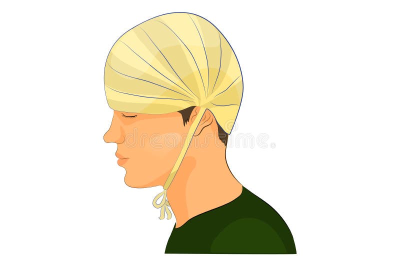 Vector illustration of bandage on the head `cap`. Vector illustration of bandage on the head `cap`