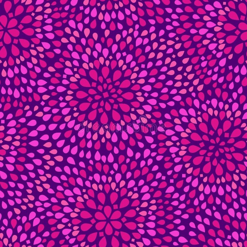 在紫色无缝的背景的简单的花剪影