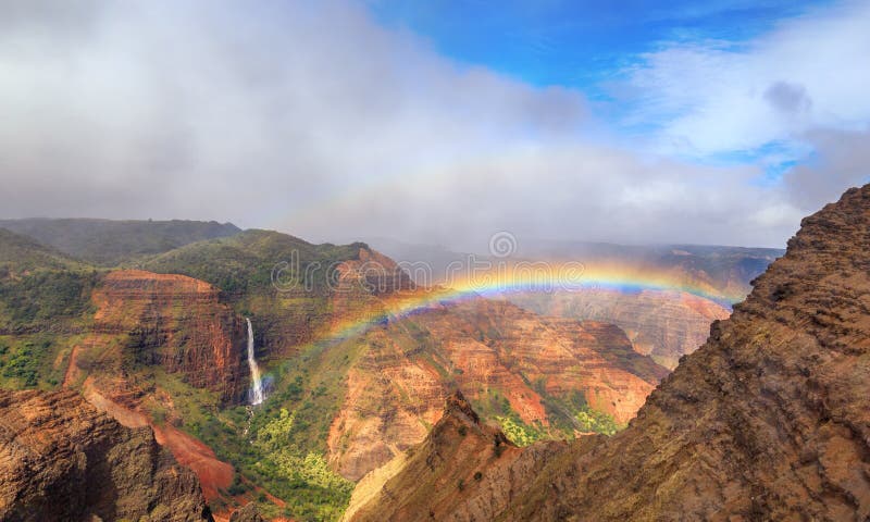Rainbow over Waimea Canyon in Kauai, Hawaii. Rainbow over Waimea Canyon in Kauai, Hawaii