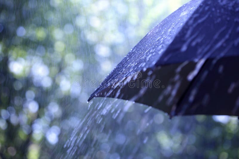 在伞的雨 图库摄影