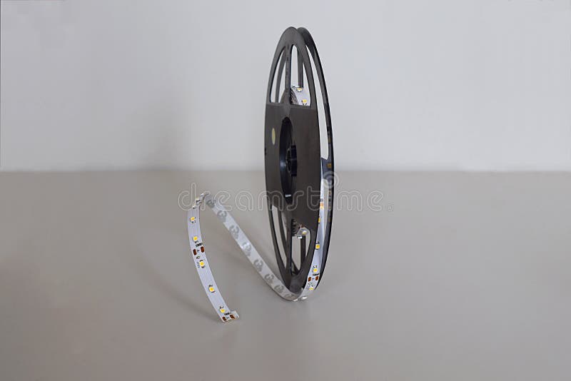 Close-up of LED strip on a reel. Close-up of LED strip on a reel