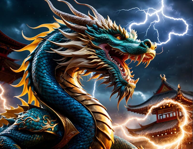 在各种环境中非常逼真的中国龙. 库存例证. 插画包括有节日, 符号, 老虎