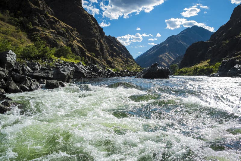 Rough and wild Whitewater rapids in Hells Canyon, Idaho. Rough and wild Whitewater rapids in Hells Canyon, Idaho