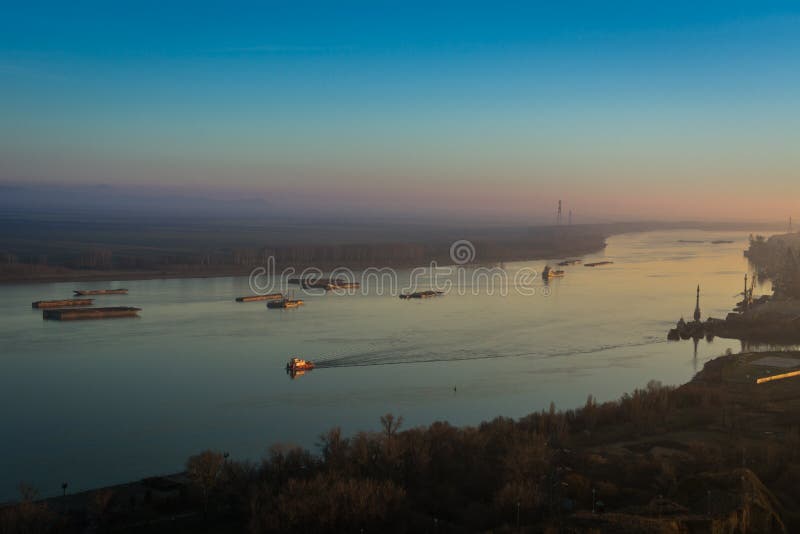 Ships on Danube river in Galati, Romania. Ships on Danube river in Galati, Romania