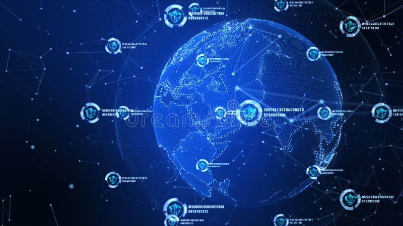 在安全全球网络、技术网络和网络安全概念的盾象 全世界连接的保护 ?? 库存例证 在安全全球网络、技术网络和网络安全概念的盾象 全世界连接的保护 ?? 库存例证