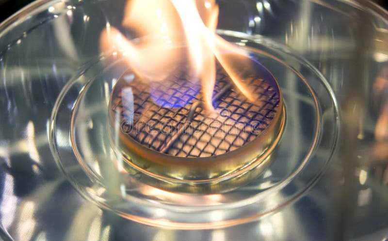 在对氨基苯甲酸二气体的现代生物fireplot壁炉 火焰煤气炉特写镜头