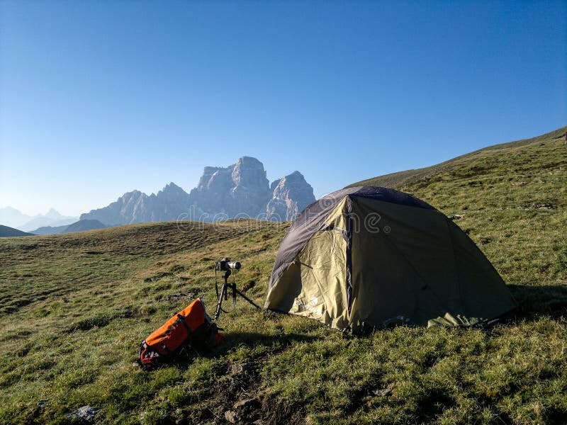 Camping tent in Mountain, iTALIAN Dolomities. Camping tent in Mountain, iTALIAN Dolomities