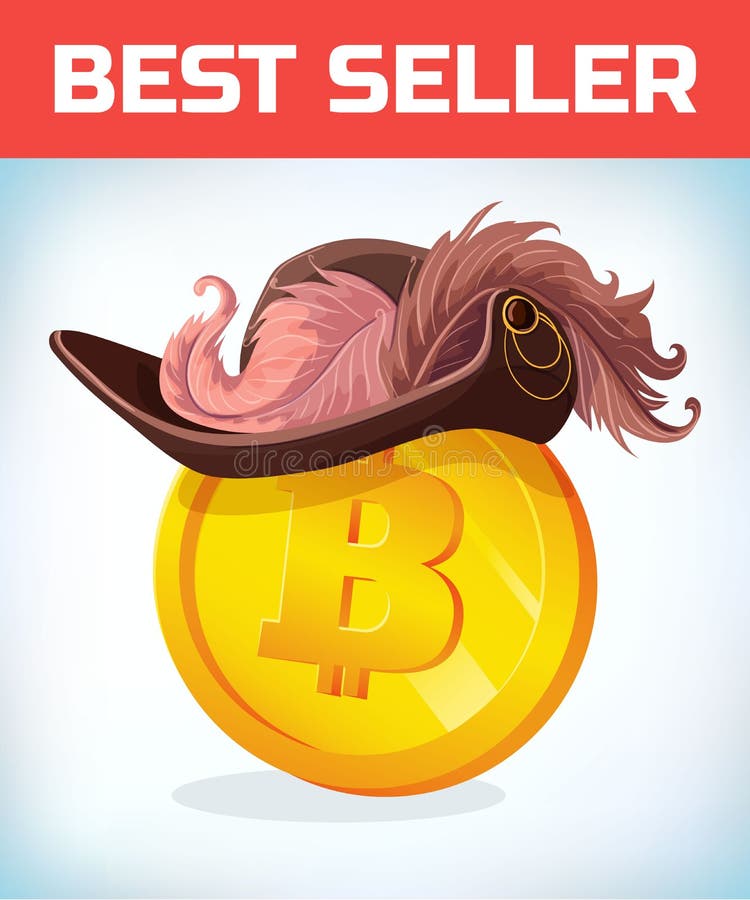 Bitcoin in Musketeer or pirate hat. Bitcoin. Digital currency. Crypto currency. Money and finance symbol. Miner bit coin criptocurrency. Virtual money concept. Cartoon Vector illustration. Bitcoin in Musketeer or pirate hat. Bitcoin. Digital currency. Crypto currency. Money and finance symbol. Miner bit coin criptocurrency. Virtual money concept. Cartoon Vector illustration.