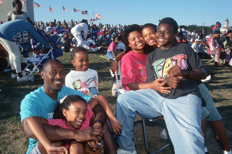 Smiling African American family at Black Family Reunion Celebration, Washington D.C. Smiling African American family at Black Family Reunion Celebration, Washington D.C.