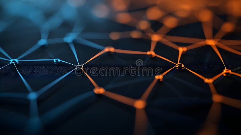 在由互连节点和线程组成的网络中探索光的错综复杂的舞蹈 向量例证