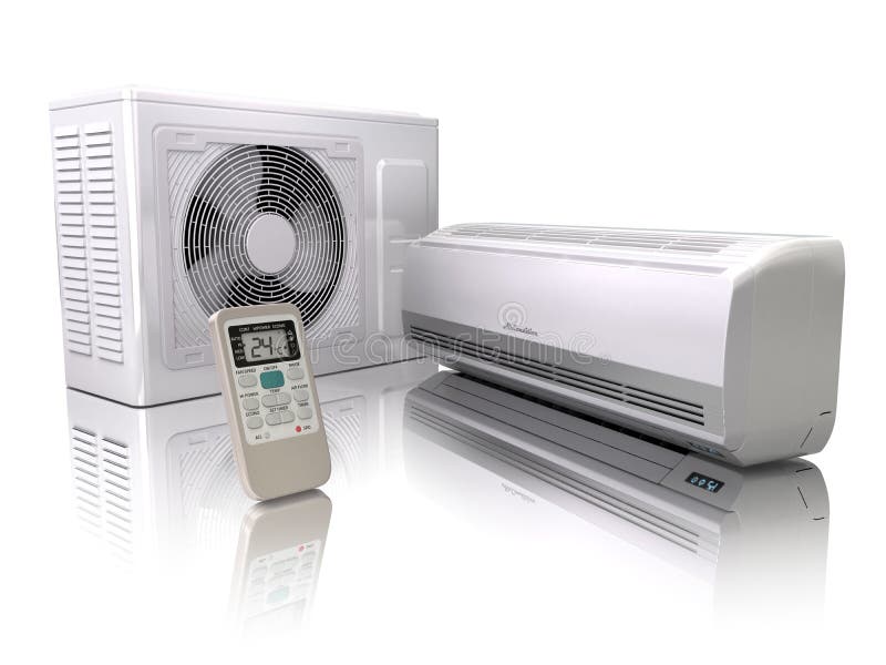 Air conditioner system on white. 3d. Air conditioner system on white. 3d