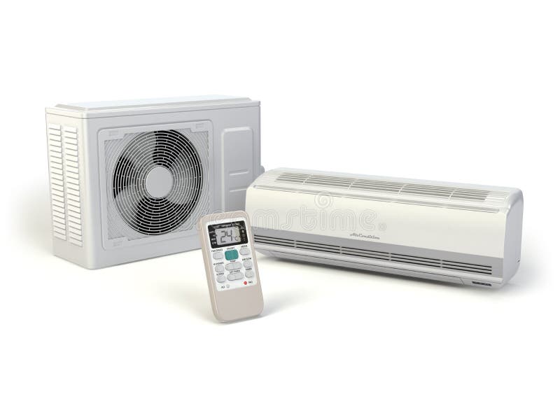 Air conditioner system on white. 3d. Air conditioner system on white. 3d