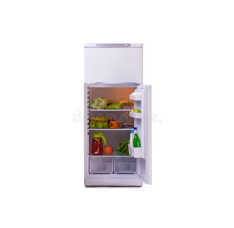 Modern fridge isolated on white background. Modern fridge isolated on white background