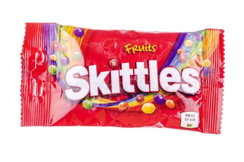 Skittles fruit-flavoured candies isolated on white background. Nowadays Skittles produced and marketed by the Wrigley Company Wrigley Company a division of Mars Incorporated, USA. Skittles fruit-flavoured candies isolated on white background. Nowadays Skittles produced and marketed by the Wrigley Company Wrigley Company a division of Mars Incorporated, USA.