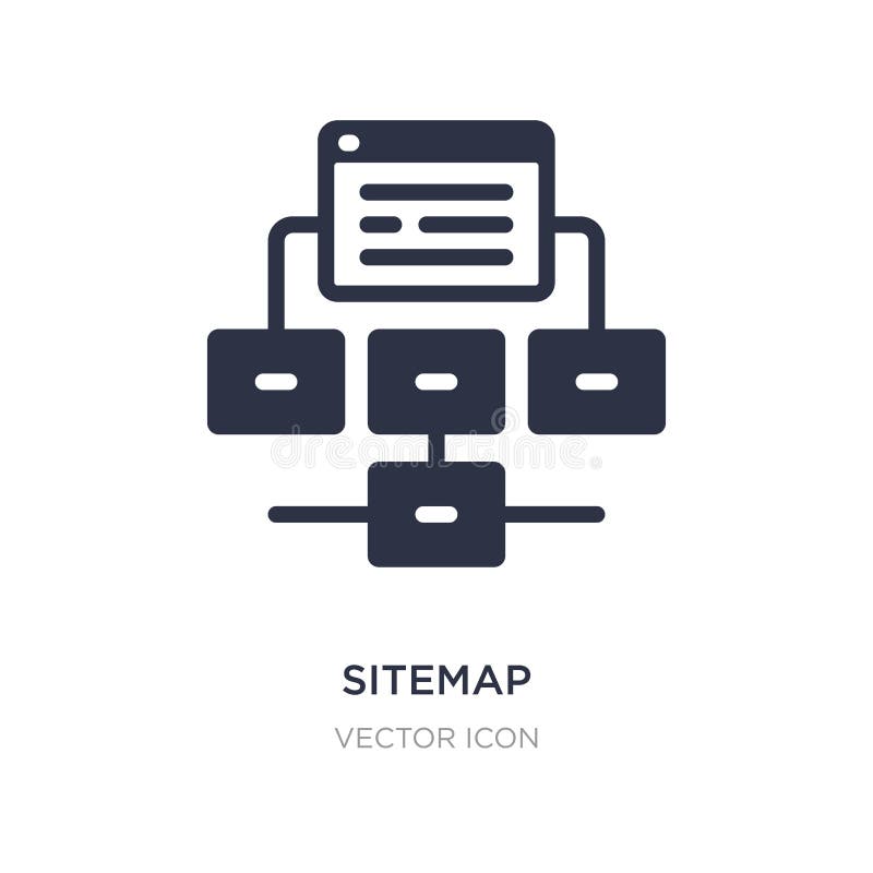 在白色背景的sitemap象 从搜索引擎优化概念的简单的元素例证 向量例证 在白色背景的sitemap象 从搜索引擎优化概念的简单的元素例证 向量例证