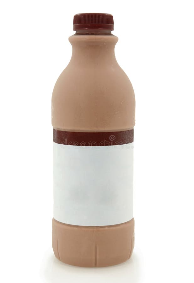 Chocolate Milk Bottle Isolated On White Background. Chocolate Milk Bottle Isolated On White Background