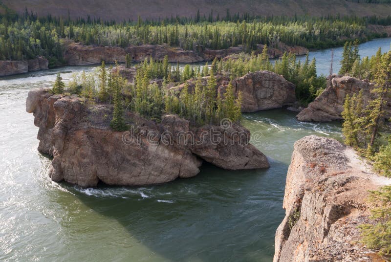 Five Finger Rapids on Yukon river in Yukon territory, Canada. Five Finger Rapids on Yukon river in Yukon territory, Canada