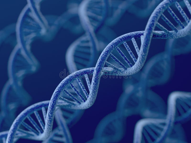 3d render of DNA on blue background. 3d render of DNA on blue background