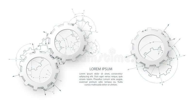 齿轮啮合 向量例证